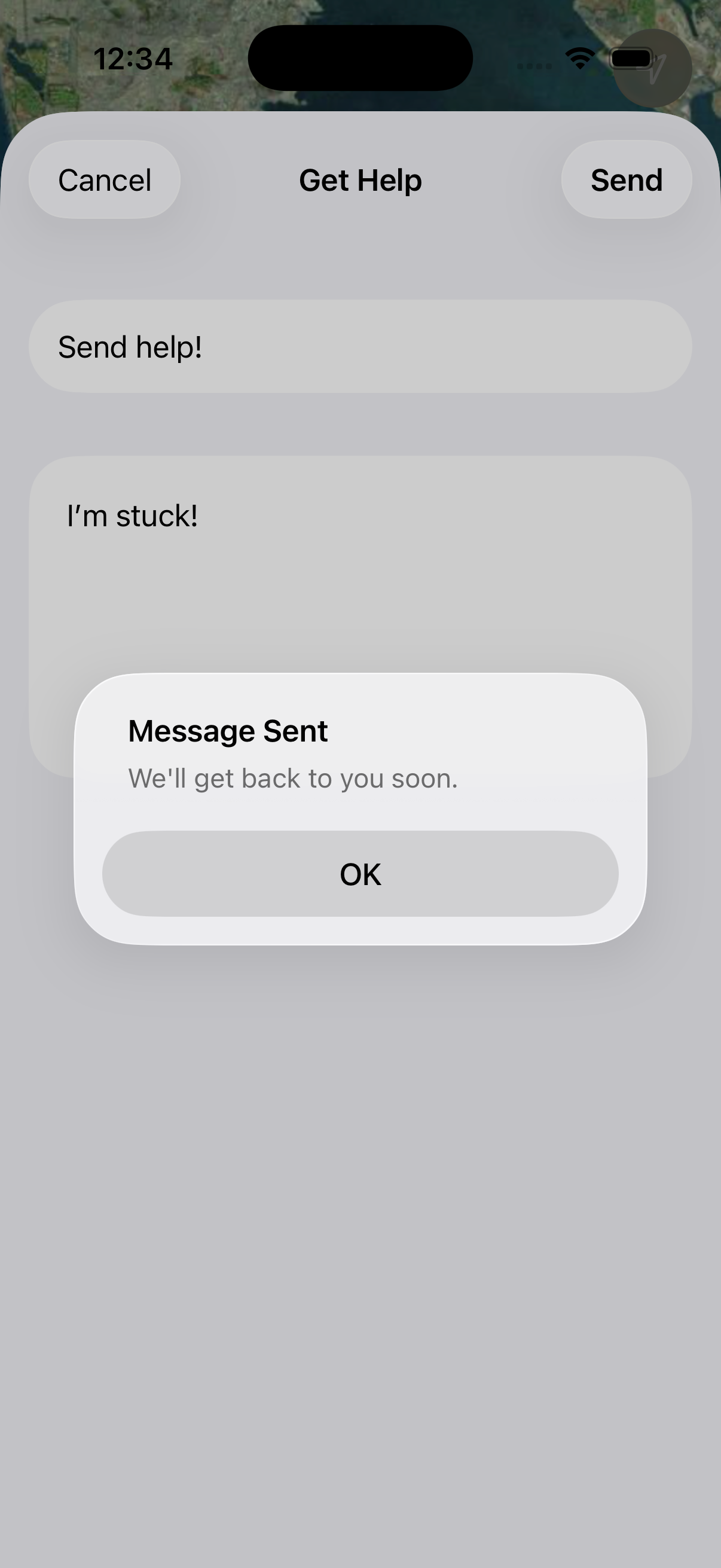Get Help screen
