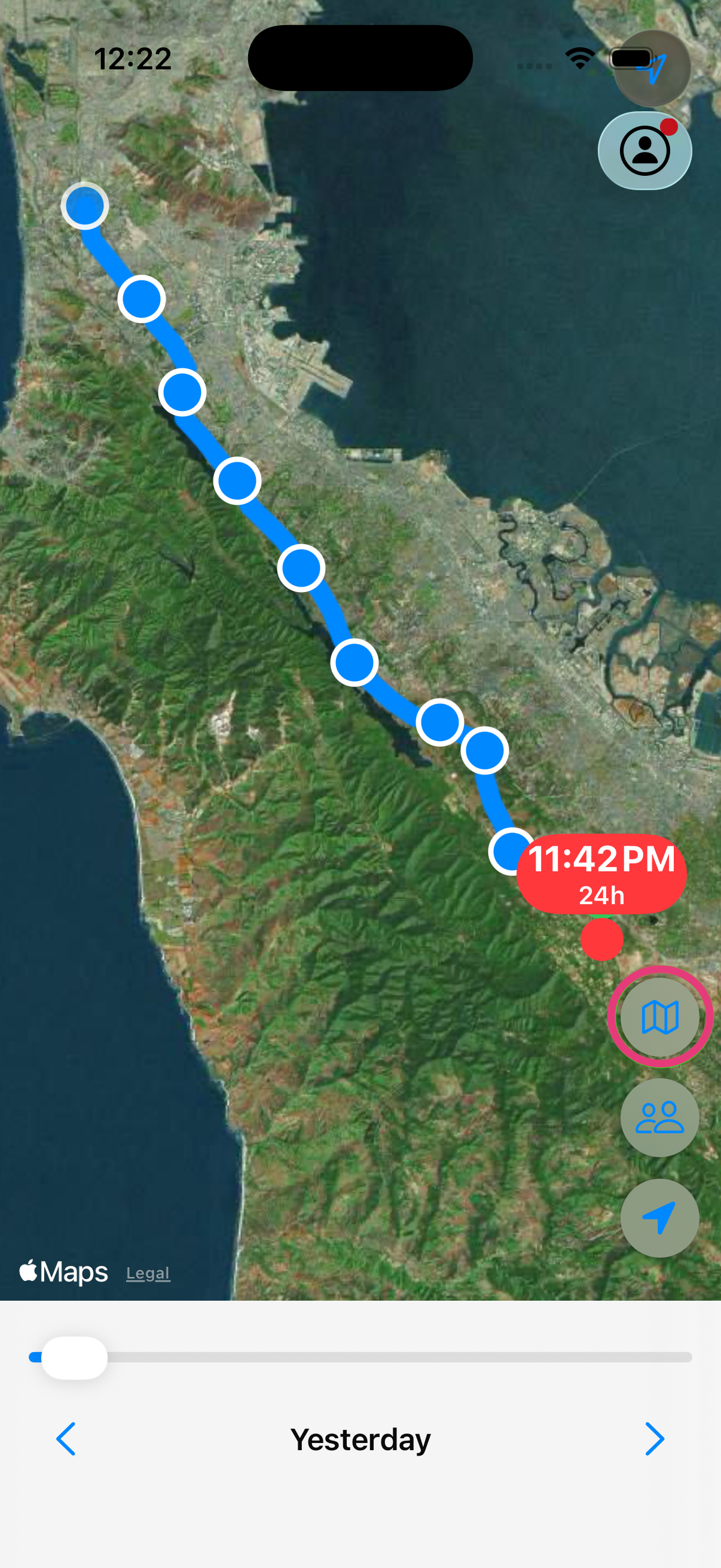 Satellite View screen